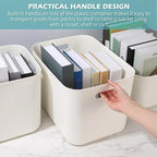 Zopeal Plastic Storage Bins 10 Pcs White Pantry Organizer Bins Small Baskets Storage Containers for Home Kitchen (14 x 10.5 x
