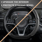 GIANT PANDA D Shape Steering Wheel Cover for Nissan Rogue Kicks - Auto Car Steering Wheel Cover Customized for Nissan Altima 