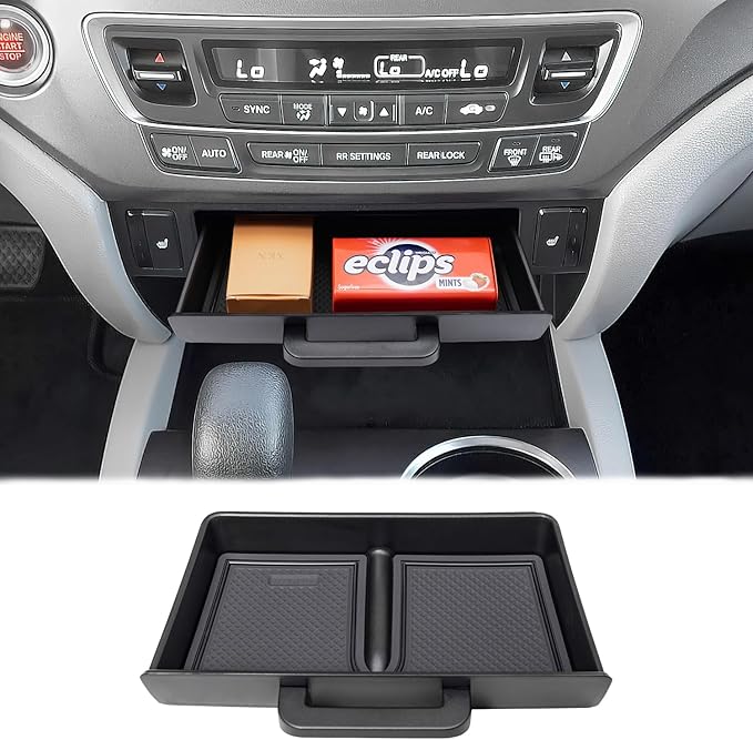PIMCAR Removable Tray for 2016-2022 Honda Pilot/2017-2026 Honda Ridgeline/2019-2025 Honda Passport Center Console Organizer Storage Box Interior Accessories (Only Fit Models with Cubby)