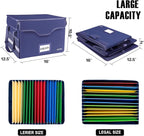 DocSafe Fireproof Document Box with Lock, File Storage Organizer with Mesh Pockets, Collapsible Portable File Box Home Office