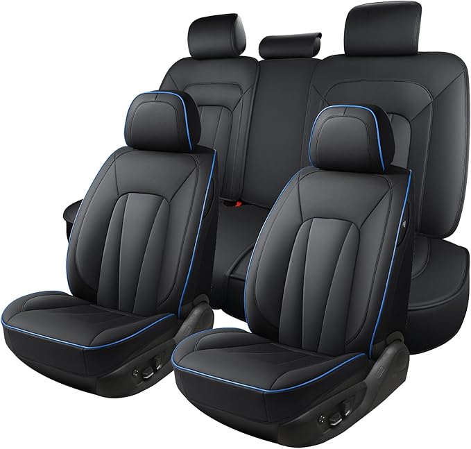 Car Seat Covers Full Set, Leather Seat Covers for Cars, Waterproof Car Seat Protector,Non-Slip Car Interior Covers ，Automotiv