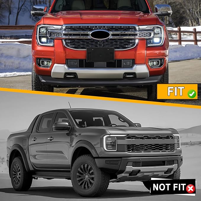 Front License Plate Frame Compatible with Ford Ranger 2024 2025 2026(Exclude Raptor), Bumper License Frame Holder Mounting Br