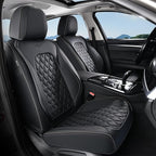 Coverado Front Seat Covers, Waterproof Nappa Leather Anti-Scratch Protectors, Universal Fit for Sedans, SUVs, Pickups, Car Ac