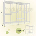 Raybee Clothing Racks for Hanging Clothes,Heavy Duty Clothes Rack with Shelves,Portable Closet Adjustable,76" W x 77" H x 18"