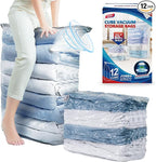 TAILI 12 Pack Vacuum Storage Bags, Jumbo Cube Space Saver (31x40x15 Inch), XL Large Vacuum Seale Bags for Comforters Blankets