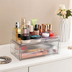 ZHIAIstackable storage drawer, transparent acrylic storage box, cosmetics and beauty product storage organizer, suitable for 