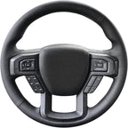 Belinous Leather Steering Wheel Cover Lace Up, Hand-Stitch on Wrap, Steering Wrap Compatible with Ford F-150 2015 2018/Expedition 2018/F-150 Limited 2016/F-Series Super Duty 2017 2020 2022 (W/O Mark)