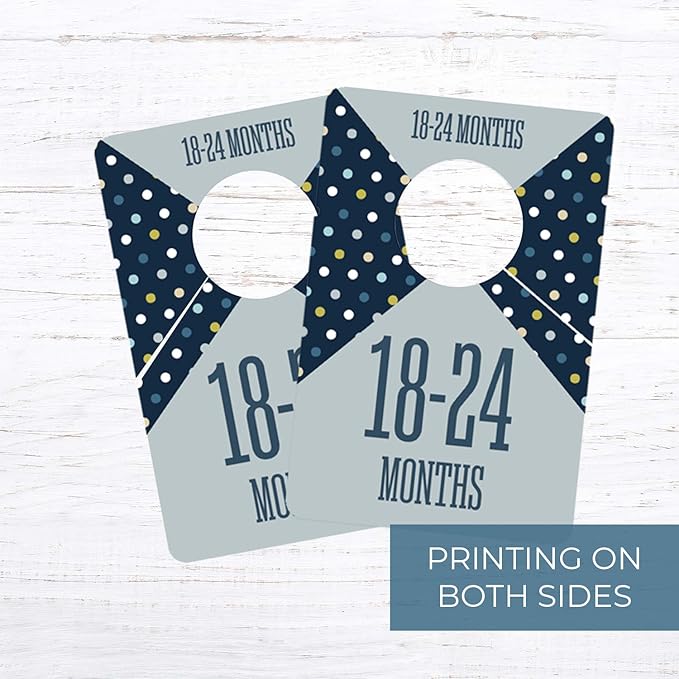 Baby Boy Closet Clothing Dividers/Closet Organizer for Baby Clothes Newborn to 4T / 4" x 6" Boy Nursery Clothes Size Dividers