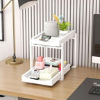 Bamboo Under Sink Organizer and Storage, 2 Pack Pull Out Cabinet Organization, 2 Tier Vertical Slide Out Undersink Storage Sh