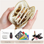 Stratalife Travel Jewelry Case Organizer for Women Portable Jewelry Box with Small Pouches for Gemstones Healing Crystal Brac