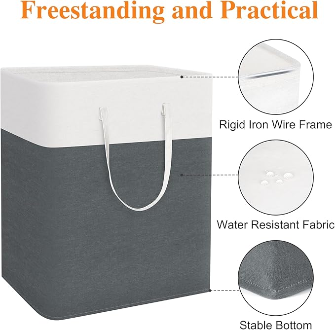 TasticTotes laundry basket 3-Pack, laundry hamper, Hamper with handles, collapsible laundry baskets, Waterproof dirty clothes