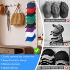 4 Pack Baseball Hat Rack for Wall & Closet, Vertical Hat Display Stand Storage Rack, No Drill Cap Rack for Dorm, Door& Entryw