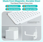 Upgraded Metal Pegboard Wall Organizer Kit – Magnetic, Heavy-Duty Peg Board with Shelves, Hooks & Clips – Wall Mount Storage 