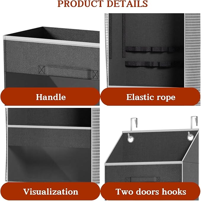 Over Door Wrapping Paper Organizer Storage with 3 Removable Drawers & Side Pockets – Dual Use Design with Elastic Straps – Ch