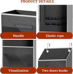 Over Door Wrapping Paper Organizer Storage with 3 Removable Drawers & Side Pockets – Dual Use Design with Elastic Straps – Ch