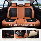 Coverado Car Seat Covers Full Set, Seat Covers for Cars, Front Seat Covers and Back Seat Cover Waterproof Leather Automotive 