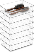 7Pack Desk Drawer Organizers, 6"*9" makeup acrylic drawer organizer trays for vanity, bathroom, office, nightstand, junk for 