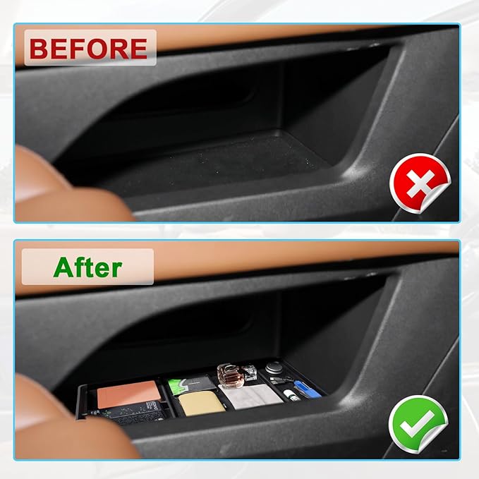 EDBETOS Pathfinder Lower Organizer Tray Compatible with Nissan Pathfinder 2022 2023 2024 2025 2026 S/SV/SL/Rock Creek/Platinum Accessories Floor Center Console Armrest Insert Tray Storage Box