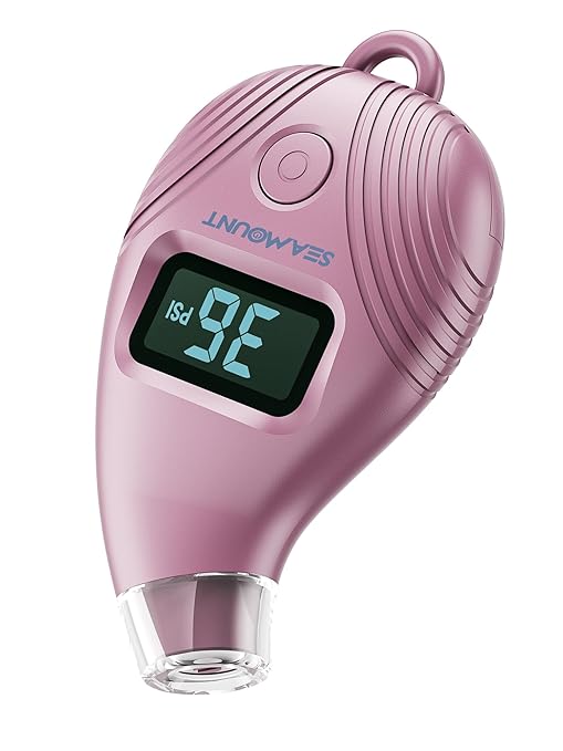 Talking Tire Pressure Gauge with Voice & LED Light, Digital Tire Gauge 150 PSI ±1 PSI Accuracy for Seniors and Women, Backlit Keychain Air Gauge for Car Motorcycle Bike by Seamount