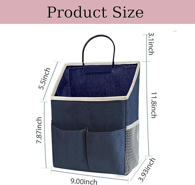2pcs Wall Hanging Storage Bag,Wall Hanging Organizer Bags with Pockets, Wall Organizer Storage for Dormitory Bathroom Bedroom