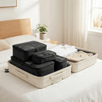 4 Piece Compression Packing Cubes for 3–7 Day Travel, Lightweight Travel Organizers with Breathable Mesh, Double-Zipper Packi