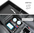 JDMCAR Center Console Organizer Compatible with 2025 2026 Toyota 4Runner Accessories, Insert ABS Materials Tray, Armrest Box Secondary Storage Tray Interior Accessories (Glossy Black Trim)