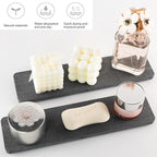 NiuYichee 2 Pcs Water Absorbing Stone Trays, Kitchen/Bathroom Sink Soap Dish, Diatomite Tray Used for Hand Soap & Cosmetic Bo