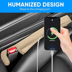 2PCS Car Seat Gap Filler Organizer, Car Seat Organizer, Multifunctional Seat Gap Storage Box for Phone Key, Fill The Gap & Stop Things from Dropping, Universal for Most Vehicles (Beige)