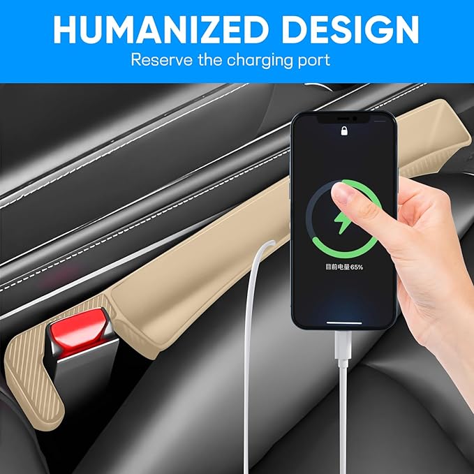 2PCS Car Seat Gap Filler Organizer, Car Seat Organizer, Multifunctional Seat Gap Storage Box for Phone Key, Fill The Gap & Stop Things from Dropping, Universal for Most Vehicles (Beige)