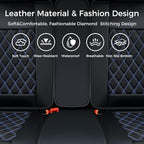 Huidasource Car Back Seat Cover, Leather Anti Slip Automotive Rear Seat Cover Protector, Back Seat Car Cover Velcro Adjustabl