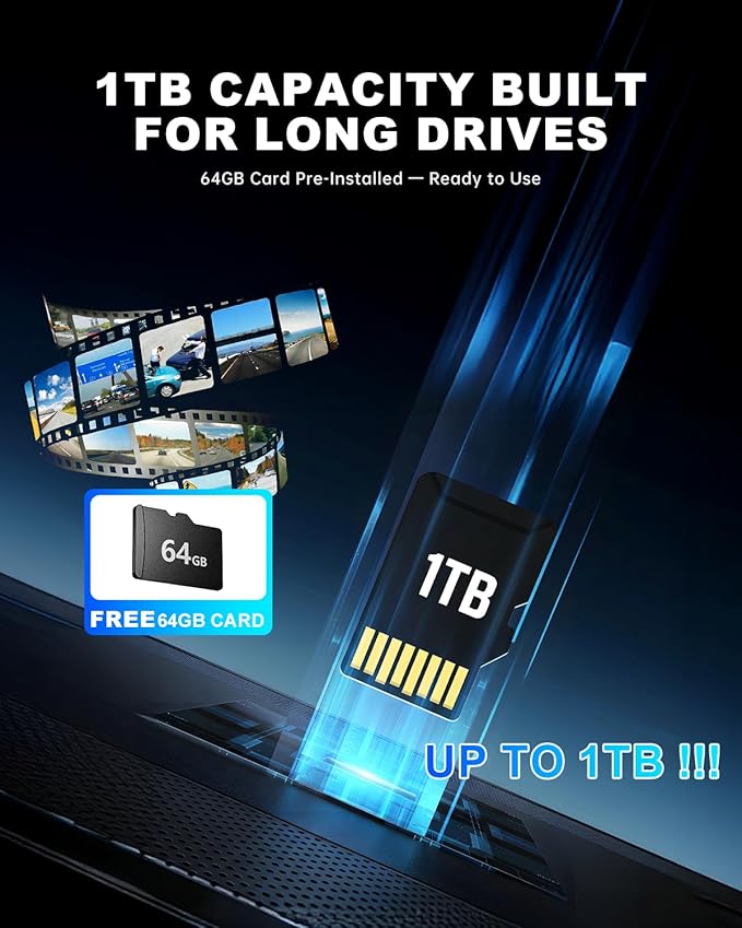 JOMISE 4K+4K Dash Cam Front and Rear, 20 Mbps+ Ethernet Transfer & Stable WiFi 6, Touch Screen Dash Camera for Cars with GPS,