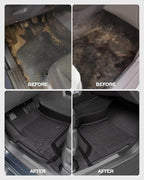 All Weather Floor Mats 2014-2018 for Chevy Silverado & GMC Sierra 1500, 2015-2019 2500HD 3500 HD, Only Crew Cab & Front Center Console & Bucket Seat, Waterproof TPE Rubber Car Accessories