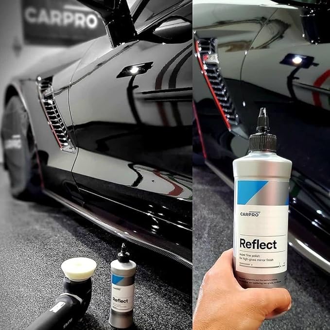 CARPRO Reflect High Gloss Finishing Polish - Reflective & Glossy Finish Without Durable Fillers, Silicones, Waxes, Polymers, or Teflon - Body Shop Safe, No Dusting. Rotary & Dual Action - 250ml (8oz)