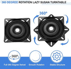 uxcell 6" Bar Stool Swivel Replacement, 360° Rotation Lazy Susan Turntable, Square Semi-Ball Bearing Seat Swivel Base Mount P