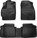 Husky Liners Weatherbeater Floor Mats | Fits 2010-2014 Toyota Prius | Front & 2nd Row, 3-pc Black - 98921