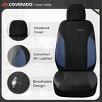 Coverado Seat Covers for Car, Leather Automotive Car Seat Covers 5 Seats, Mesh Breathable Auto Seat Protectors, Driver Seat C