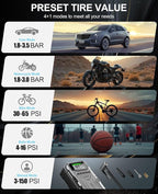 Jump Starter with Air Compressor, 4000A Portable Car Battery Charger Jump Box, 150PSI Tire Inflator and Battery Jumper Pack