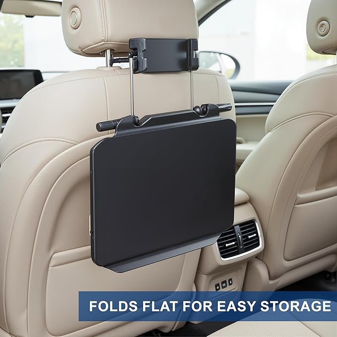 2-in-1 Car Steering Wheel Tray & Car Desk for Laptop with Phone Holder – Height Adjustable Steering Wheel Desk, Car Laptop Desk & Food Tray, Car Table Tray – Fits Cars, SUVs & Trucks