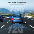 AZDOME M01 Dual Dash Cam Front and Rear with Free 64GB Card, 3" Screen Dual Dashboard Camera for Car, Built-in ADAS G-Sensor,