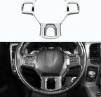 Hoolcar Interior Steering Wheel Cover ABS Trim Compatible with 2010-2017 Dodge RAM Accessories, Chrome