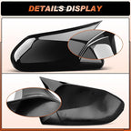 ACLONG Glossy Black Mirror Covers Fit for Toyota Camry 2018-2025 – Ox Horn Design, Driver & Passenger Side Rearview Cap Replacement (1 Pair)