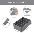 Qozary Jeans Pants Organizer for Closet, 4 Pack Drawer Organizers for Clothing, 6 Grids Wardrobe Clothes Organizer, Jean Orga