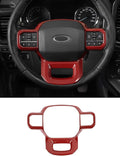 Savadicar Red Carbon Fiber Interior Accessories - Steering Wheel Trim Cover for Ford F150 (2021-present) - Premium Texture Interior Decor Upgrade Option, 1 PC