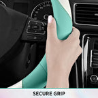 Road Comforts Steering Wheel Cover – Breathable Leather Steering Wheel Cover, Anti-Slip Grip, Universal Fit 14.5” to 15”, Hea