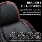 Coverado Car Seat Covers Full Set, Luxury Faux Leather Waterproof Seat Covers, Black Car Seat Covers, Universal Car Seat Prot