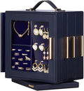 Homde Jewelry Box for Women Large: Rotating Organizer for Ring Earring Necklace Bracelet - 7 Drawers Storage for Dresser (Dar