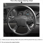 MEWANT Steering Wheel Cover for Chevy Silverado 1500/2500 / 3500 2003-2006 / Silverado 1500 2500HD 3500 Classic/Trailblazer Hand-Stitched Microfiber Leather Steering Wheel Wrap