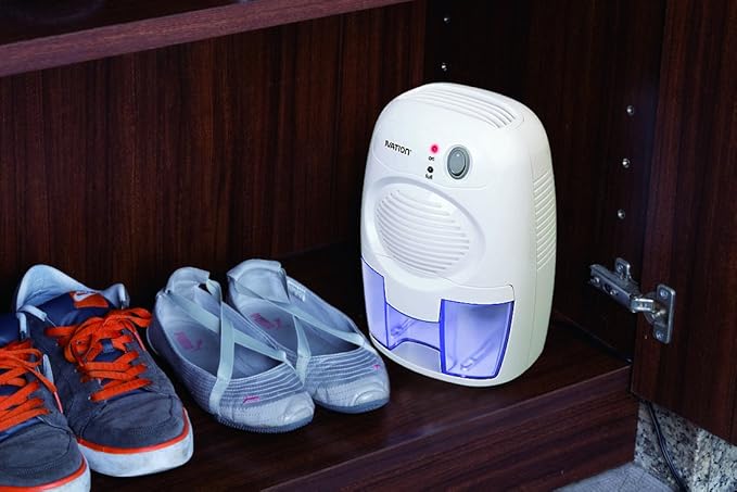 Ivation IVADM10 Powerful Small-Size Thermo-Electric Dehumidifier - for Smaller Room, Cupboard, Basement, Attic, Stored Boat,