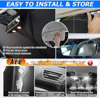 Karltys 3PCS Front and Side Windshield Sun Shade for 2020-2025 Tesla Model Y, 210T Reflective Window Sunshade Custom Fit Model Y, Foldable Sun Visor Protector Keep Your Car Cool