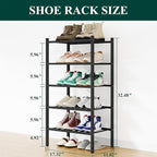 Smiry Shoe Rack, 5 Tier Small Bamboo Shoe Organizer, Stackable Free Standing Wooden Shoe Storage Shelf for Closet, Entryway, 